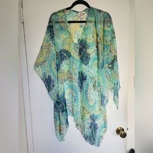 C Beach Cover Up One Size Swimsuit Cover Up Pullover Multi Color Tropical